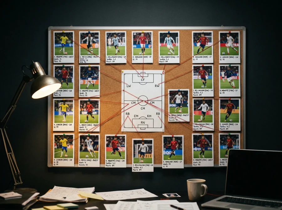 Grid of key players at the 2026 World Cup featuring attackers, midfielders and defenders from top competing nations